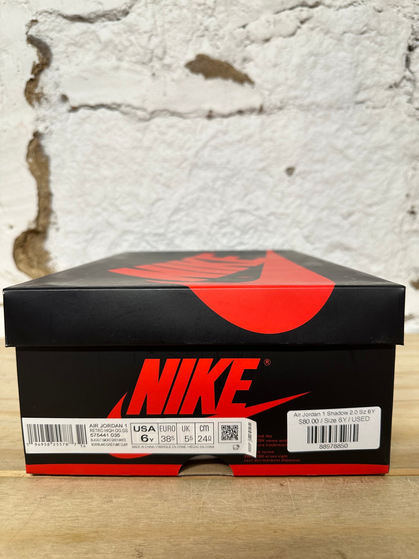 Air Jordan 1 High Shadow 2.0 Sz 6Y