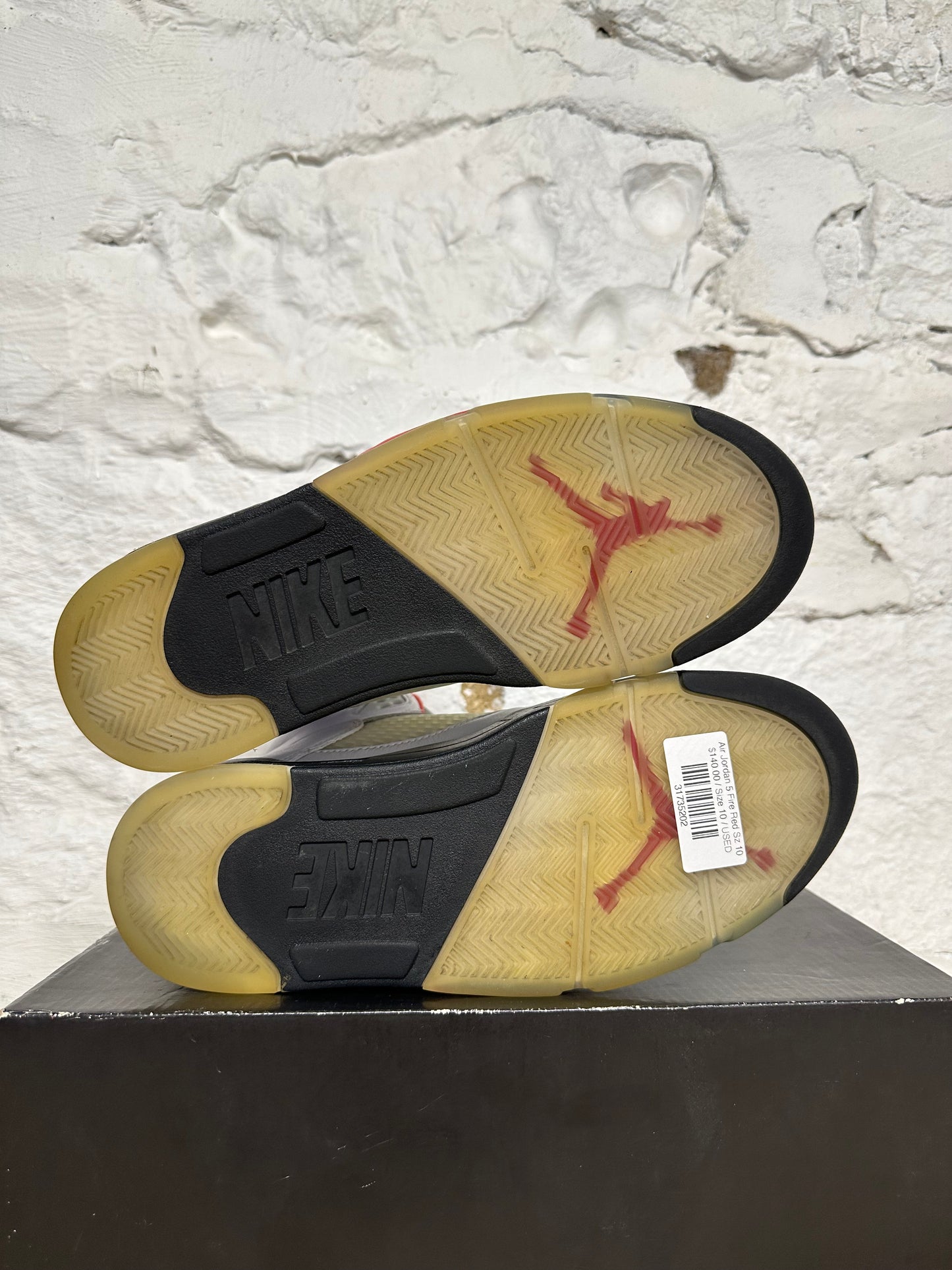 Air Jordan 5 Fire Red Silver Tongue Sz 10