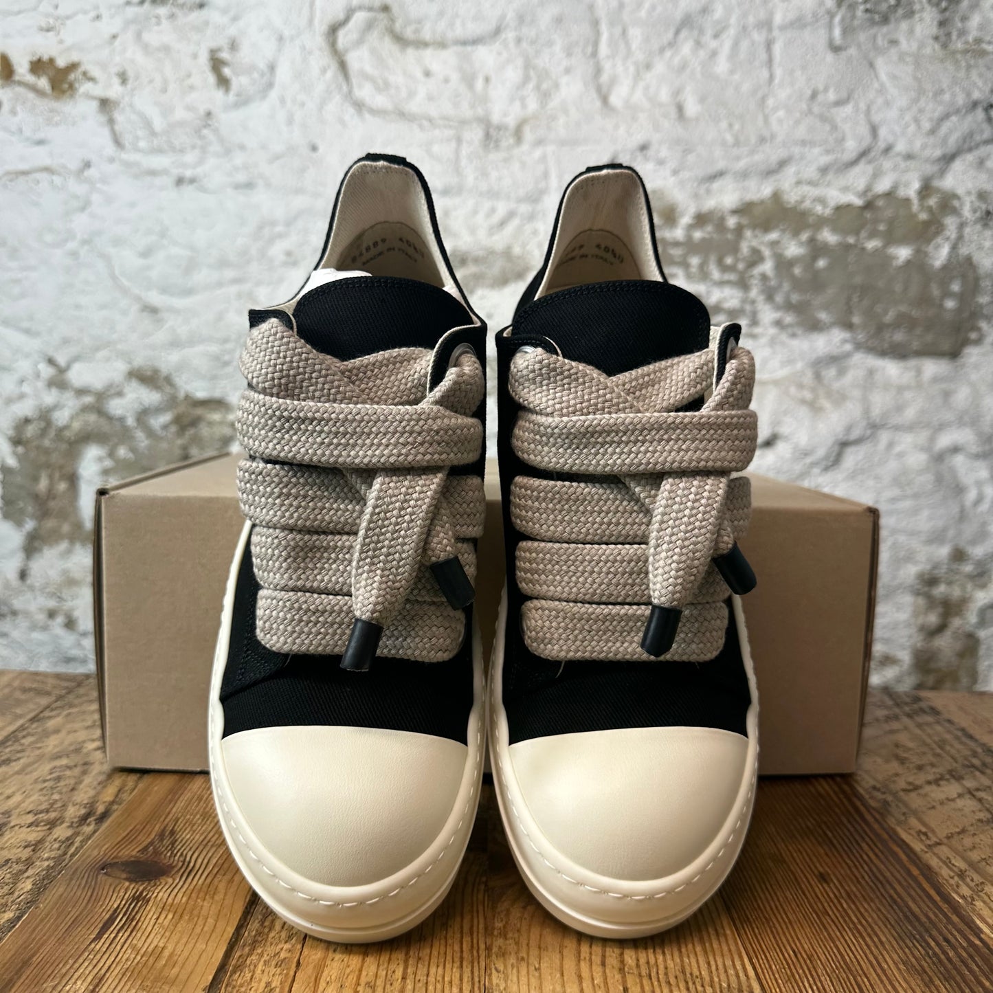 Rick Owens Jumbo Lace Black Milk Sneaker DS