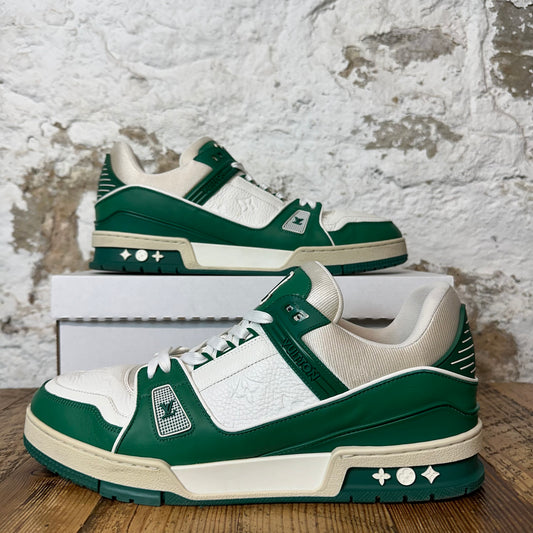 Louis Vuitton Green White Trainer Sneaker Sz 11.5 (10LV)