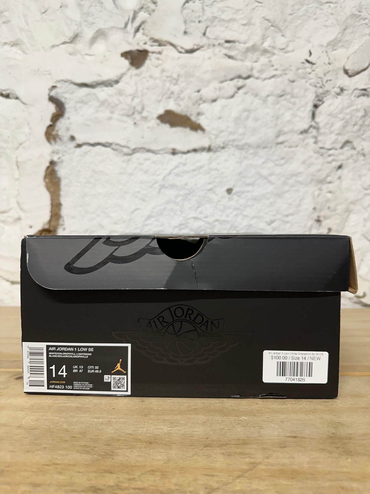 Air Jordan 1 Low White Chlorophyll Sz 14 DS