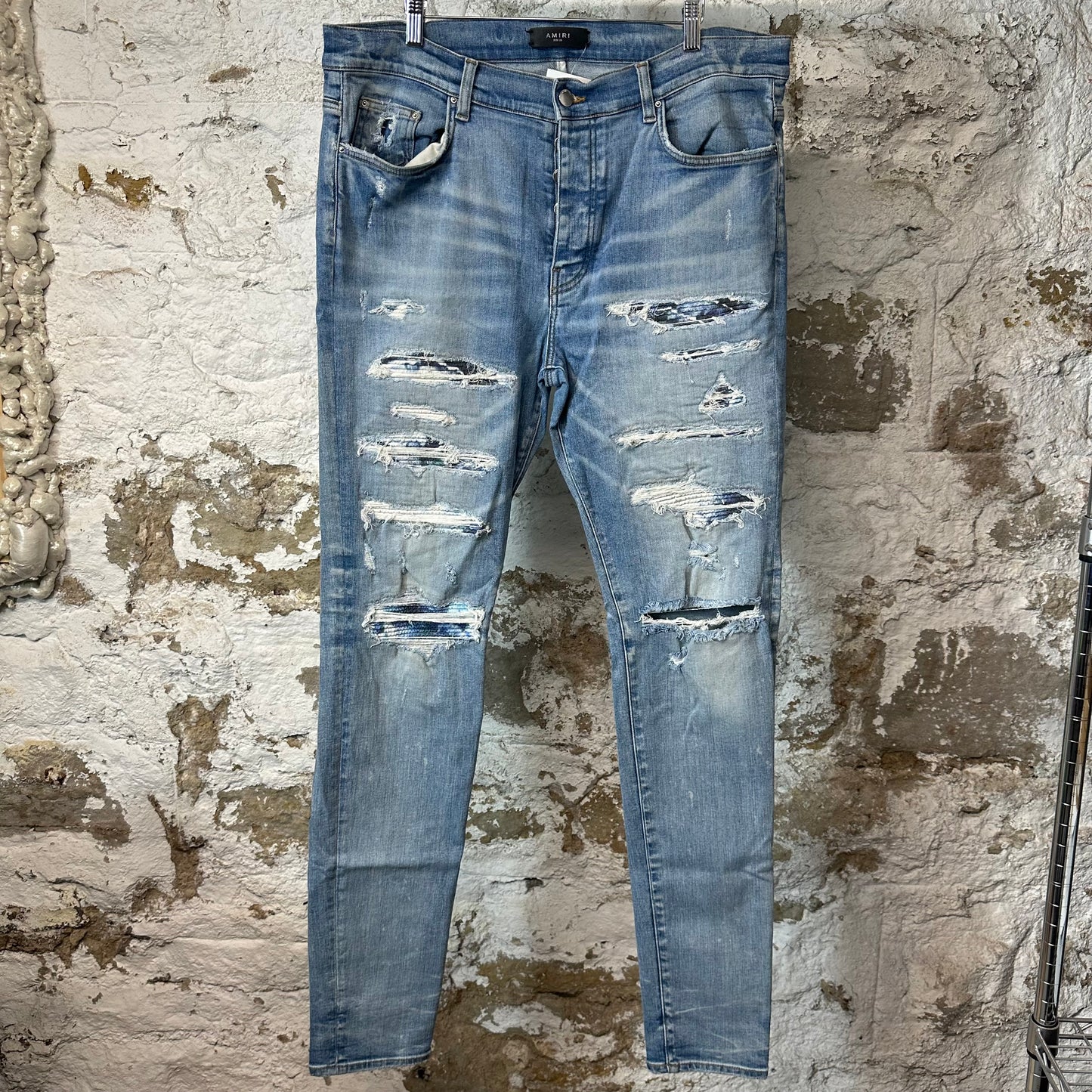 Amiri MX1 Blue Tie Dye Blue Denim Jeans Sz 38