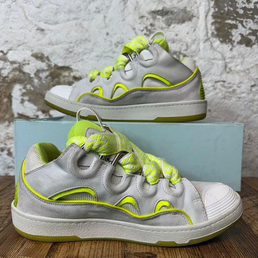 Lanvin Curb Yellow Neon Lace White Sneaker Sz 9 (42)