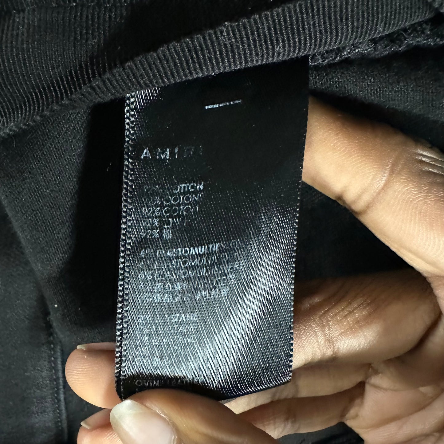 Amiri MX1 Black Leather Black Denim Jean Sz 29