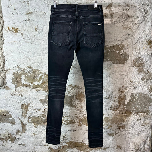 Amiri MX1 Cracked Pink Black Denim Jeans Sz 29