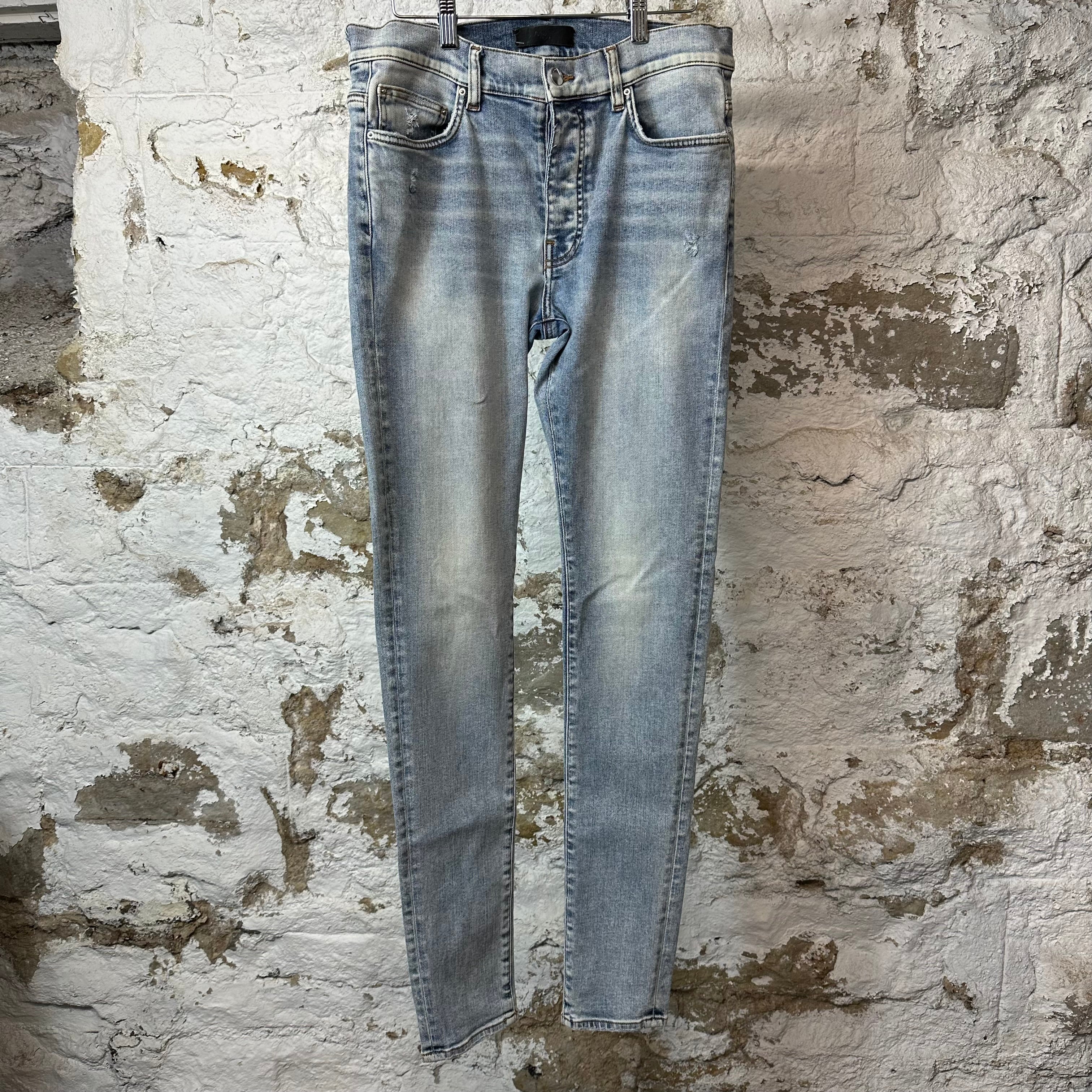 Amiri Plain Washed Blue Denim Jeans Sz 32