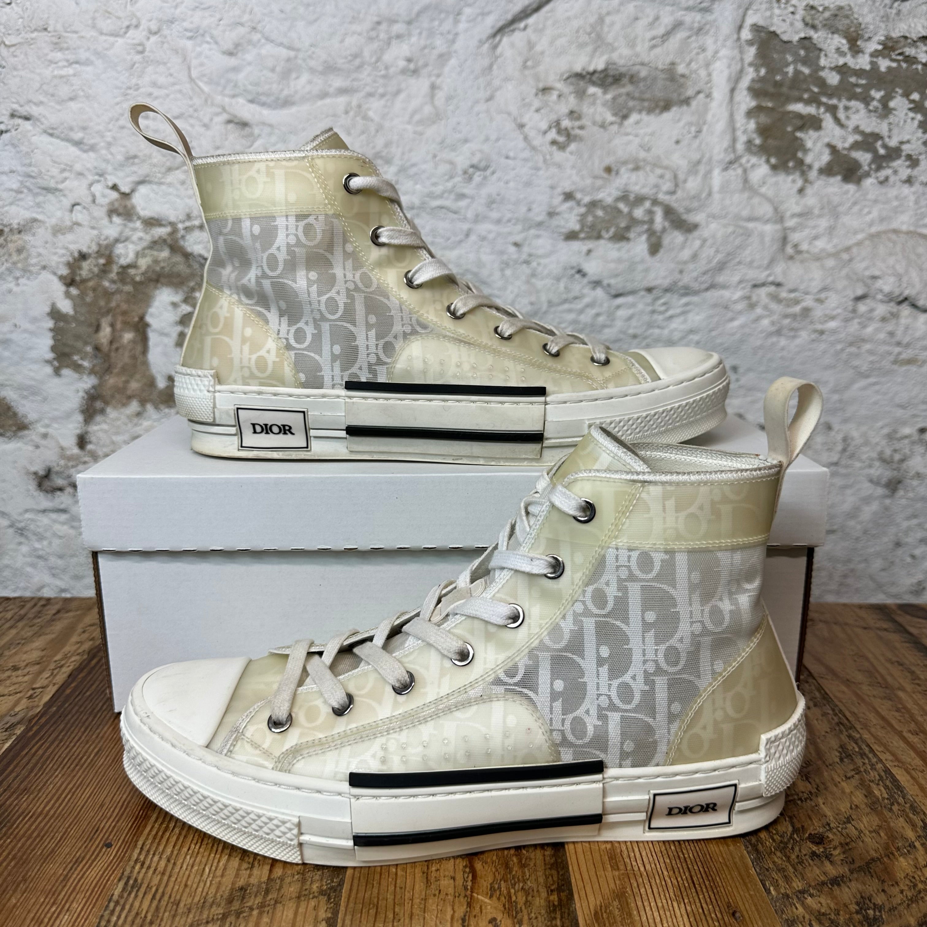 Dior B23 High Cream Oblique White Sneaker Sz 9 (42) No Box