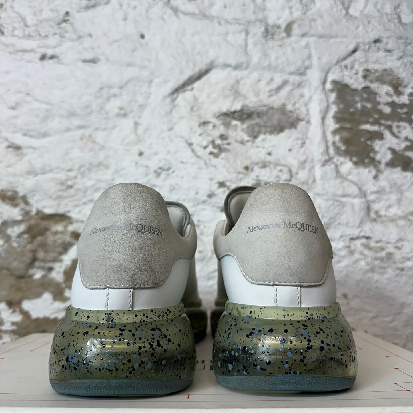 Alexander Mcqueen Grey Suede Tab Paint Splatter Sole Sneaker Sz 10 (43)