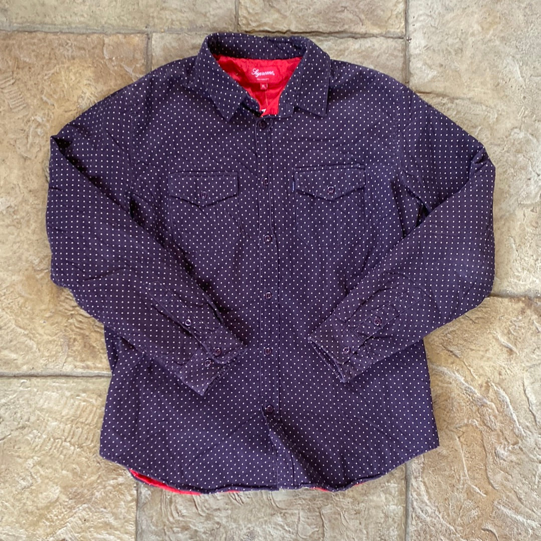 Supreme Purple Corduroy Button Up Jacket Sz XL