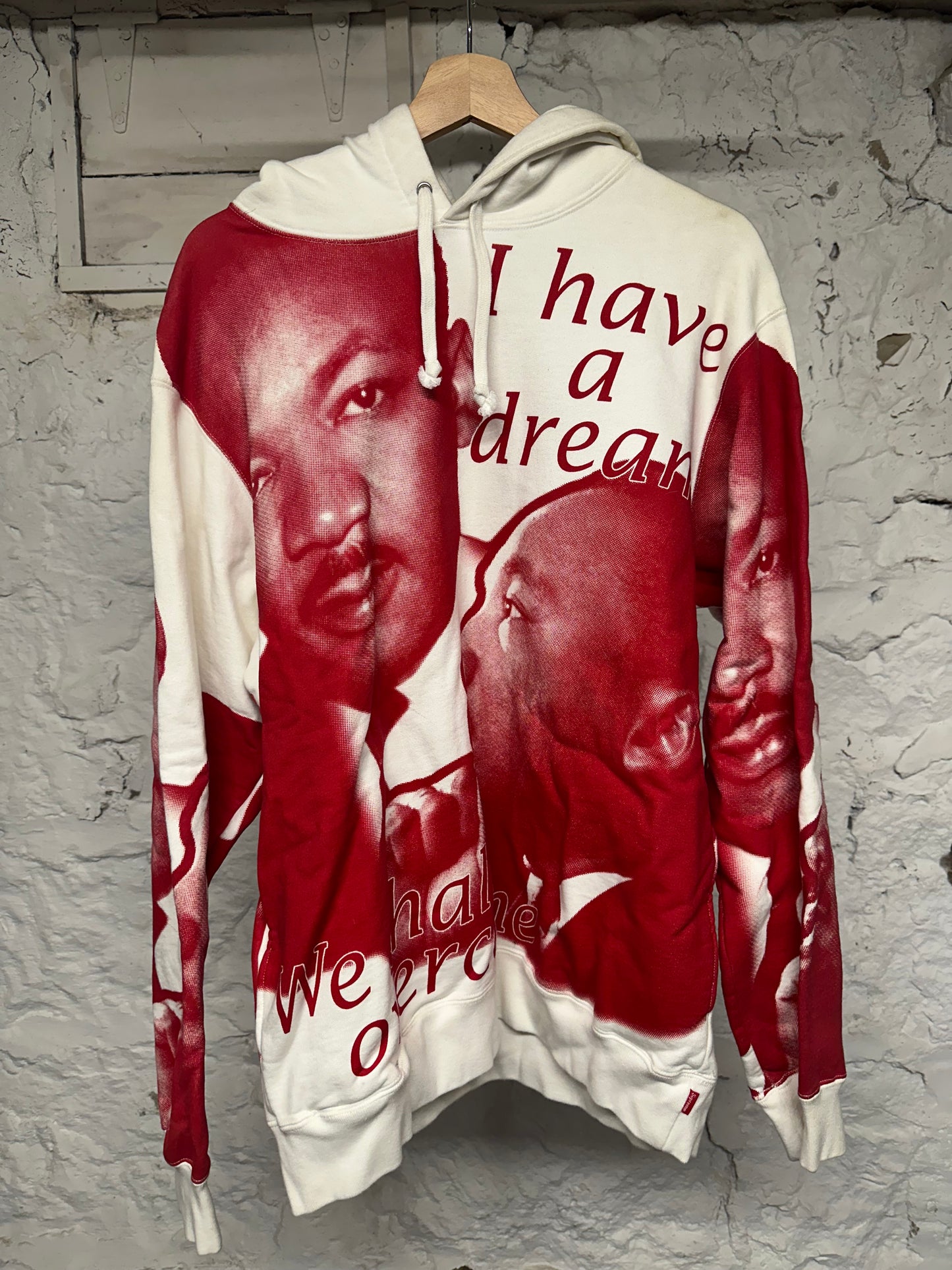 Supreme MLK Hoodie White Red Sz L