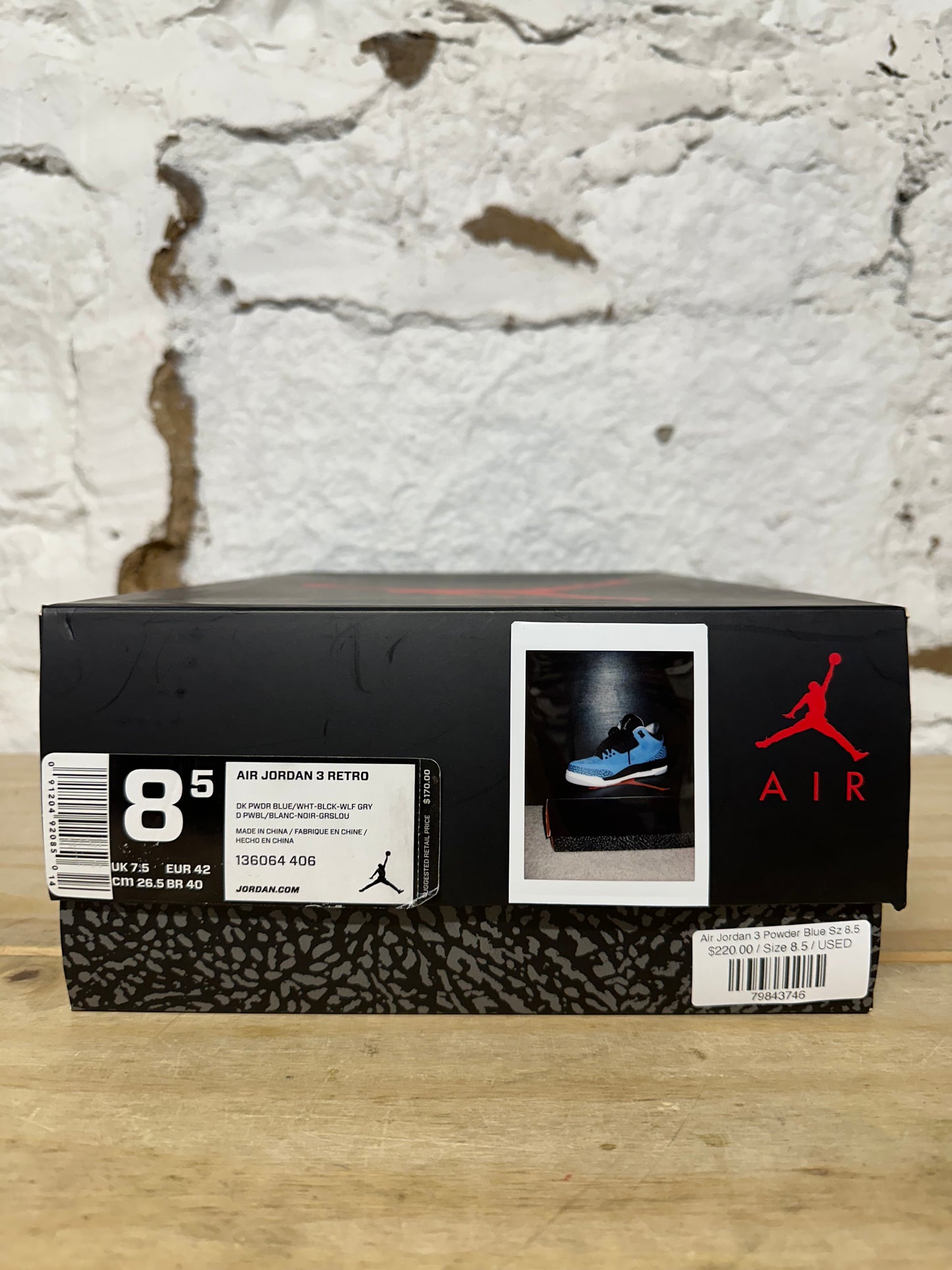 Air Jordan 3 Powder Blue Sz 8.5