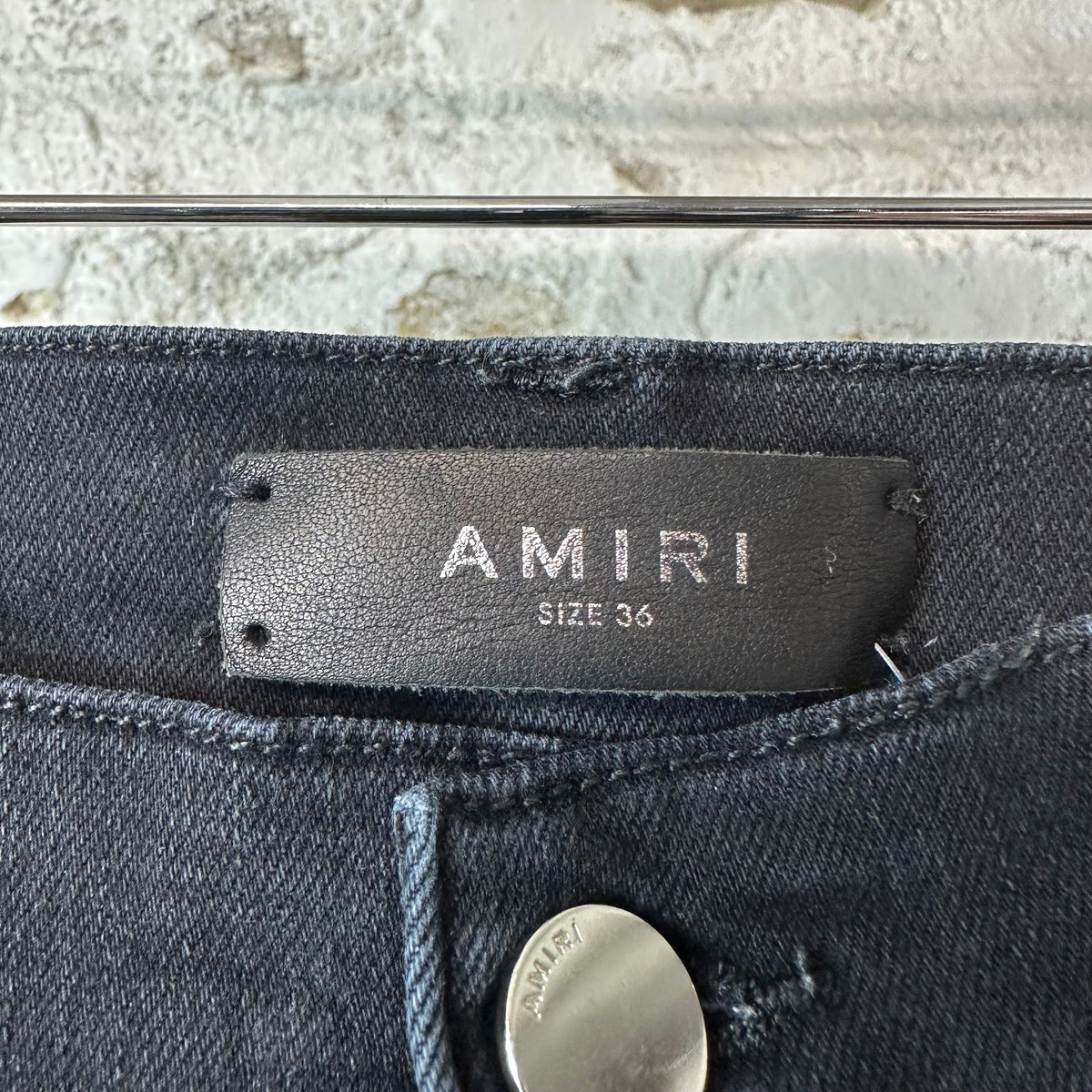 Amiri Paint Drip Spell Black Denim Jeans Sz 36