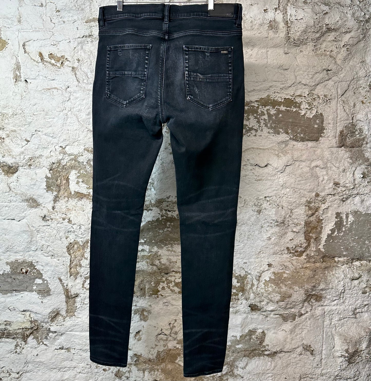 Amiri Plain Faded Black Denim Jeans Sz 36