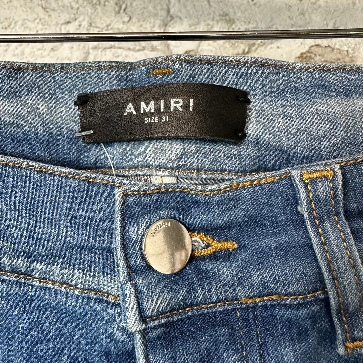 Amiri Plain Blue Honeycomb Denim Jeans Sz 31