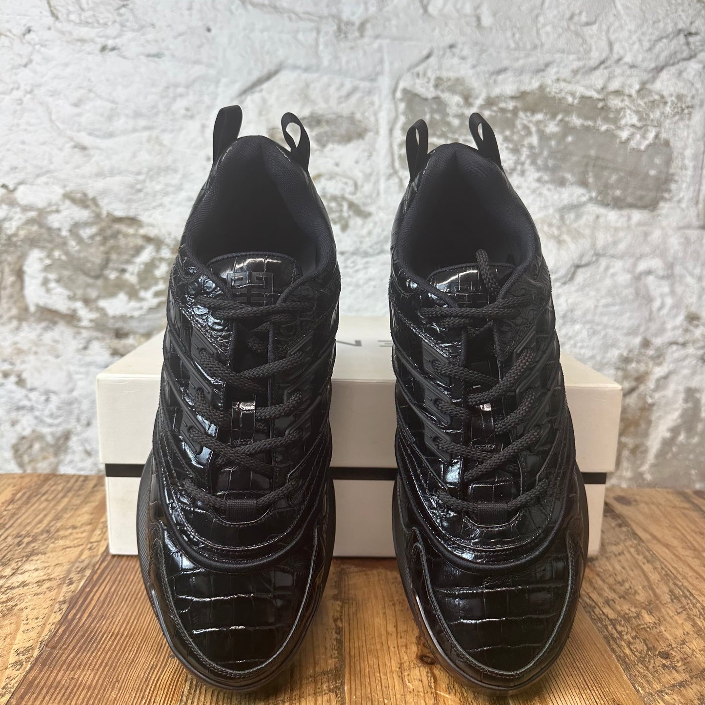 Givenchy Triple Black Croc Embossed Sneaker Sz 12 (45)