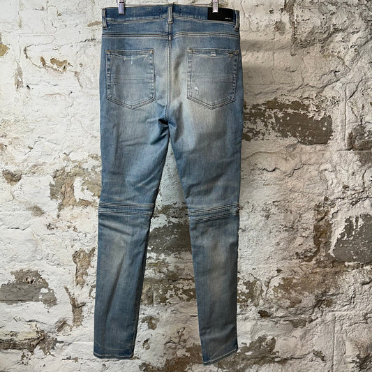 Amiri MX2 Multicolor Flannel Blue Denim Jeans Sz 32