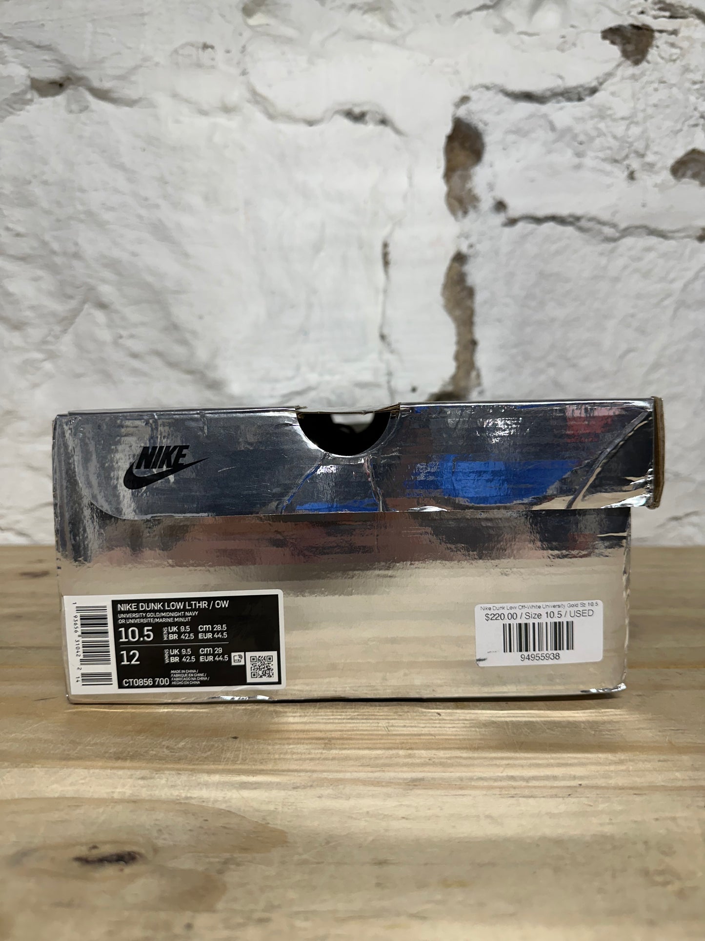 Nike Dunk Low Off-White University Gold Sz 10.5