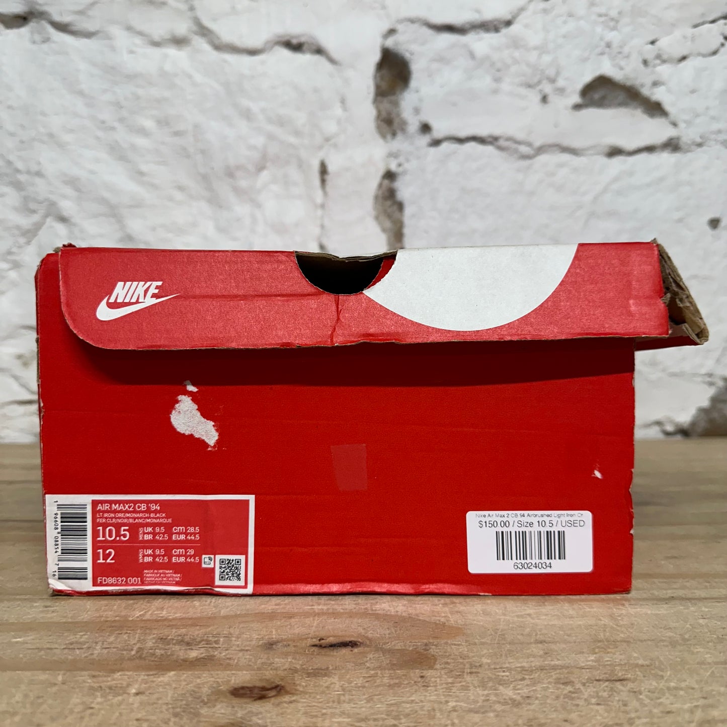 Nike Air Max 2 CB 94 Airbrushed Light Iron Ore Sz 10.5