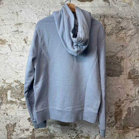 Amiri White Bar Logo Hoodie Light Blue Sz XS