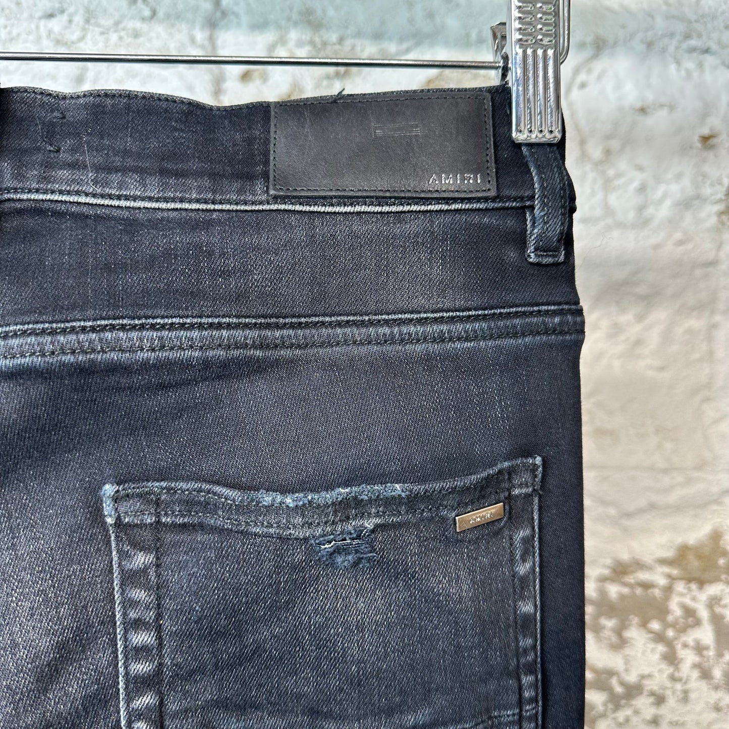 Amiri Fringe Wire Black Denim Jeans Sz 30