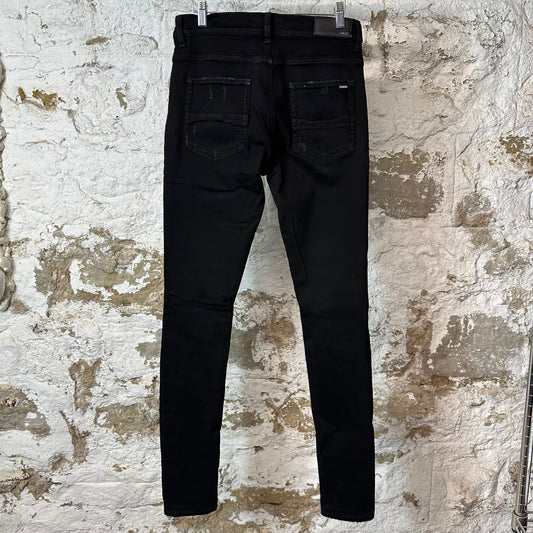 Amiri MX1 Black Paisley Black Denim Jeans Sz 31