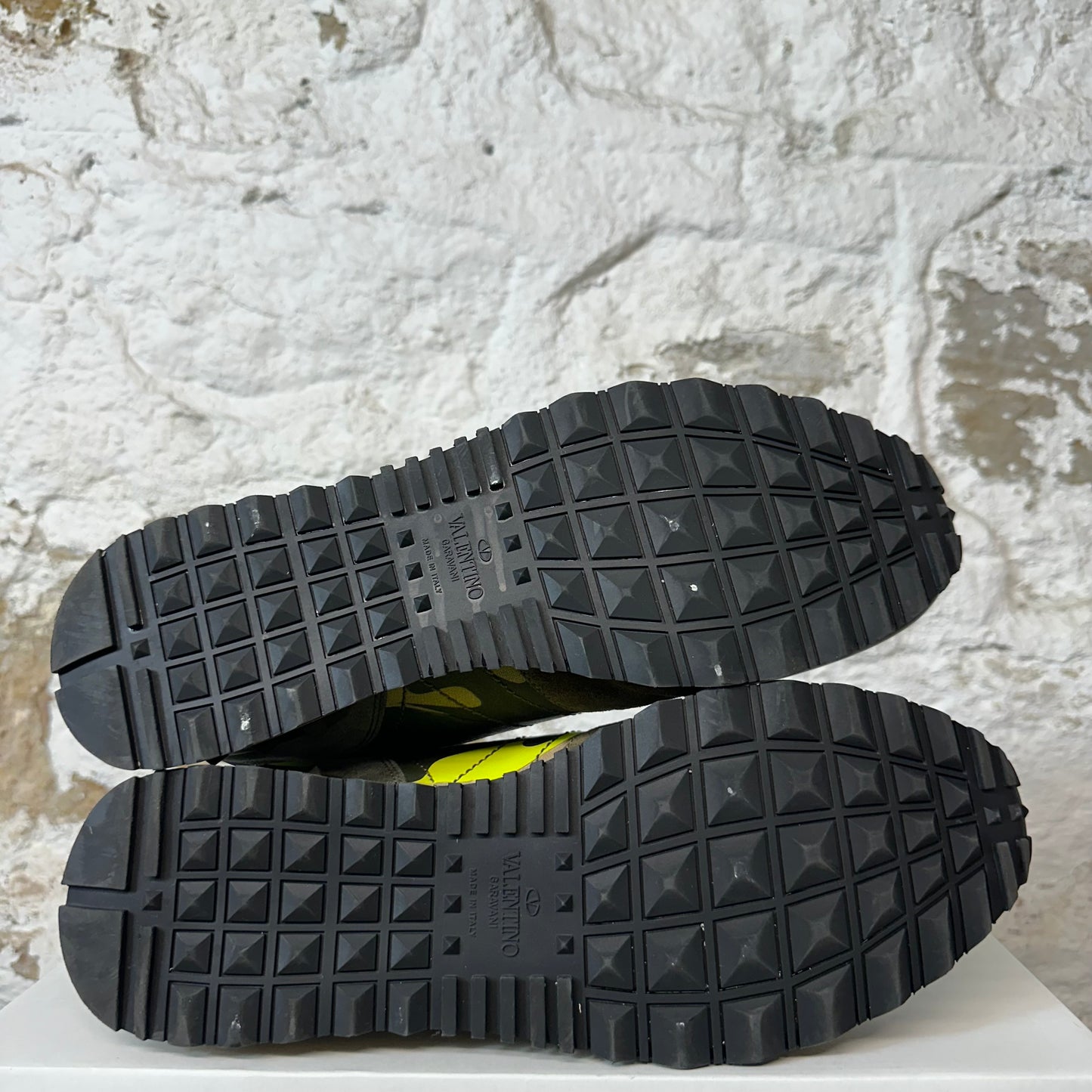 Valentino Green Yellow Camo Rock Runner Sneaker Sz 10 (43) No Box