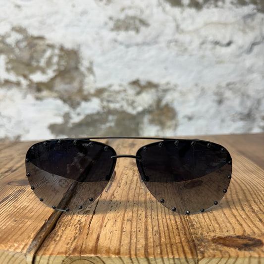 Louis Vuitton Studded Party Black Aviator Sunglasses