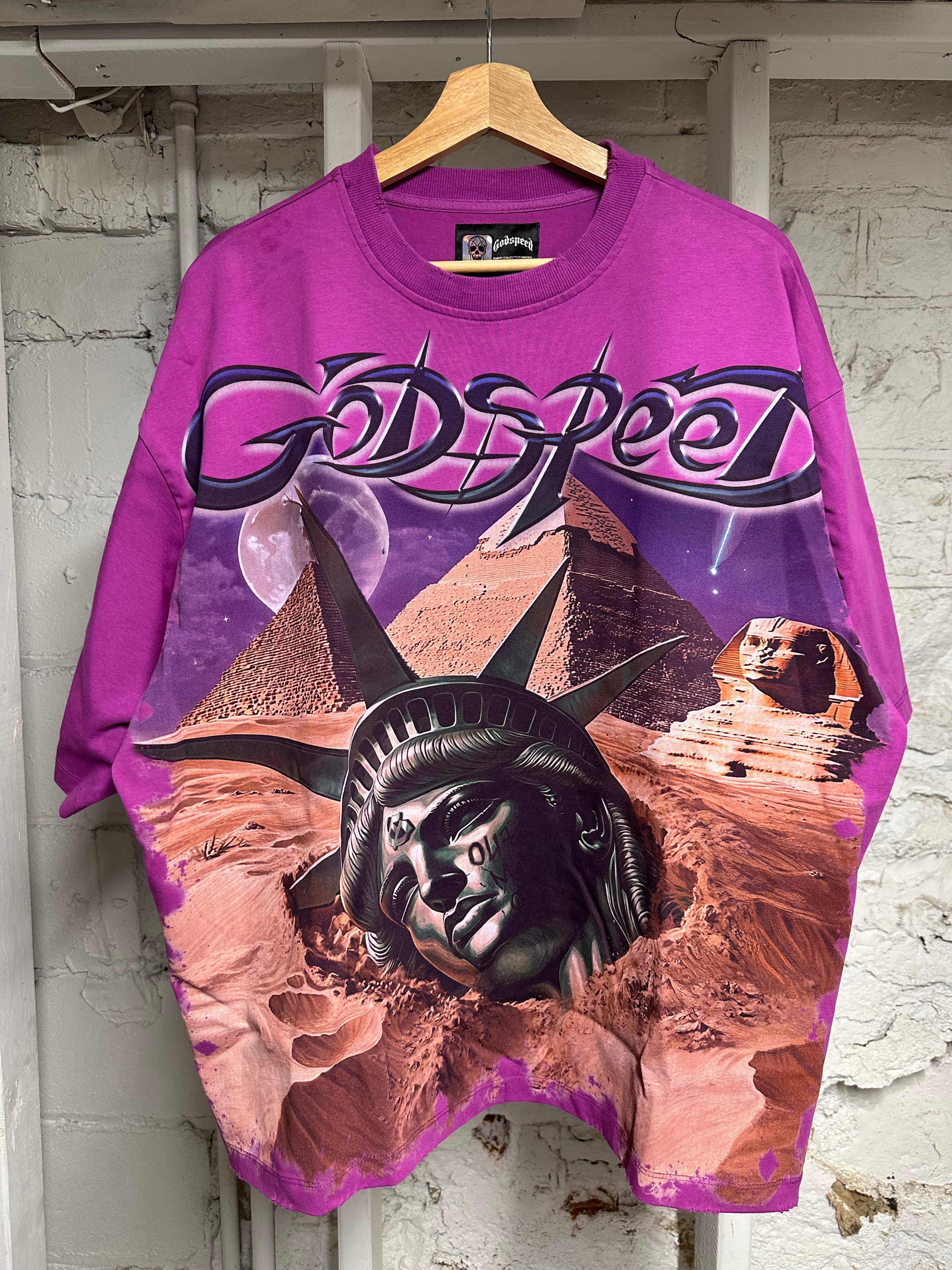Godspeed Liberty T-shirt Purple Sz L