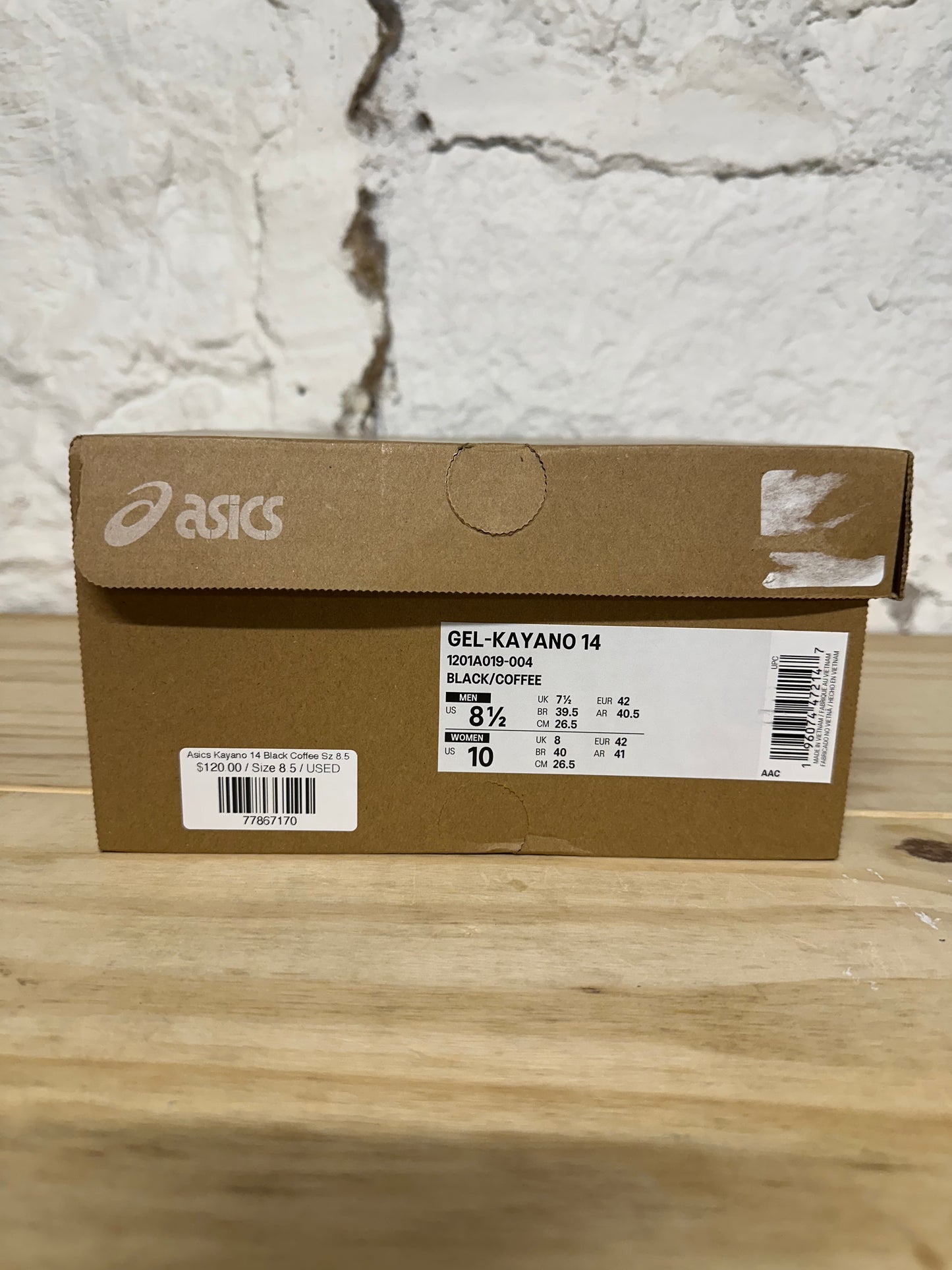 Asics Gel-Kayano 14 Black Coffee Sz 8.5