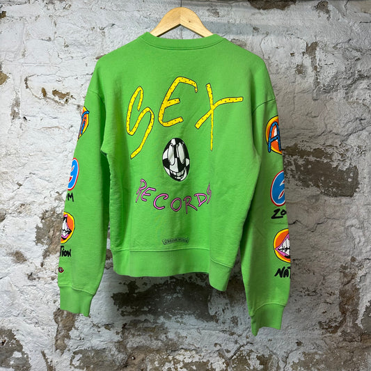 Chrome Hearts Matty Boy Sex Records Crewneck Green Sz M