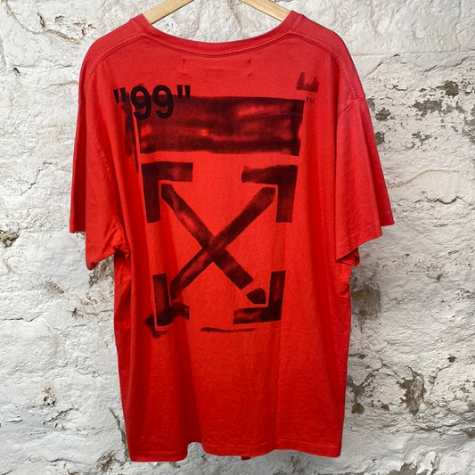 Off-White Red Impressionism T-shirt Sz S