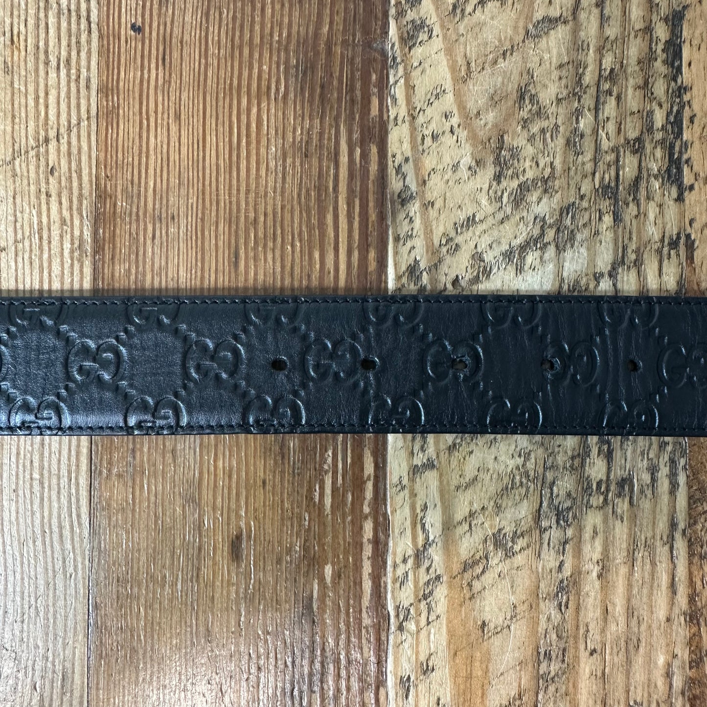 Gucci Black GG Monogram Embossed Belt Sz (95/38) W/ Box