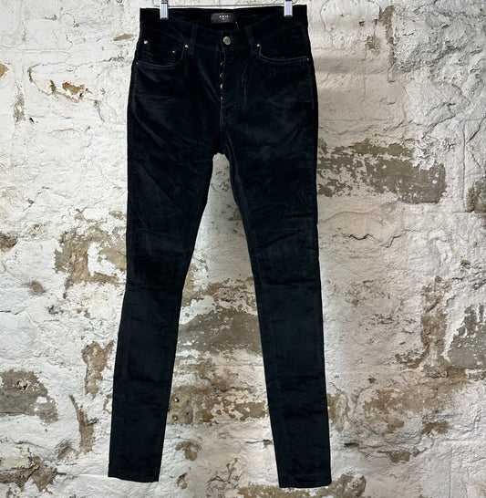 Amiri Plain Black Velour Jeans Sz 29