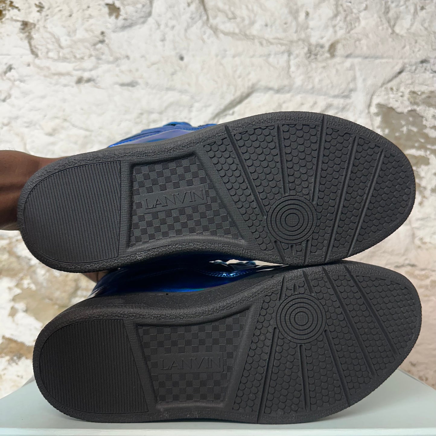 Lanvin Curb Blue Patent Sneaker