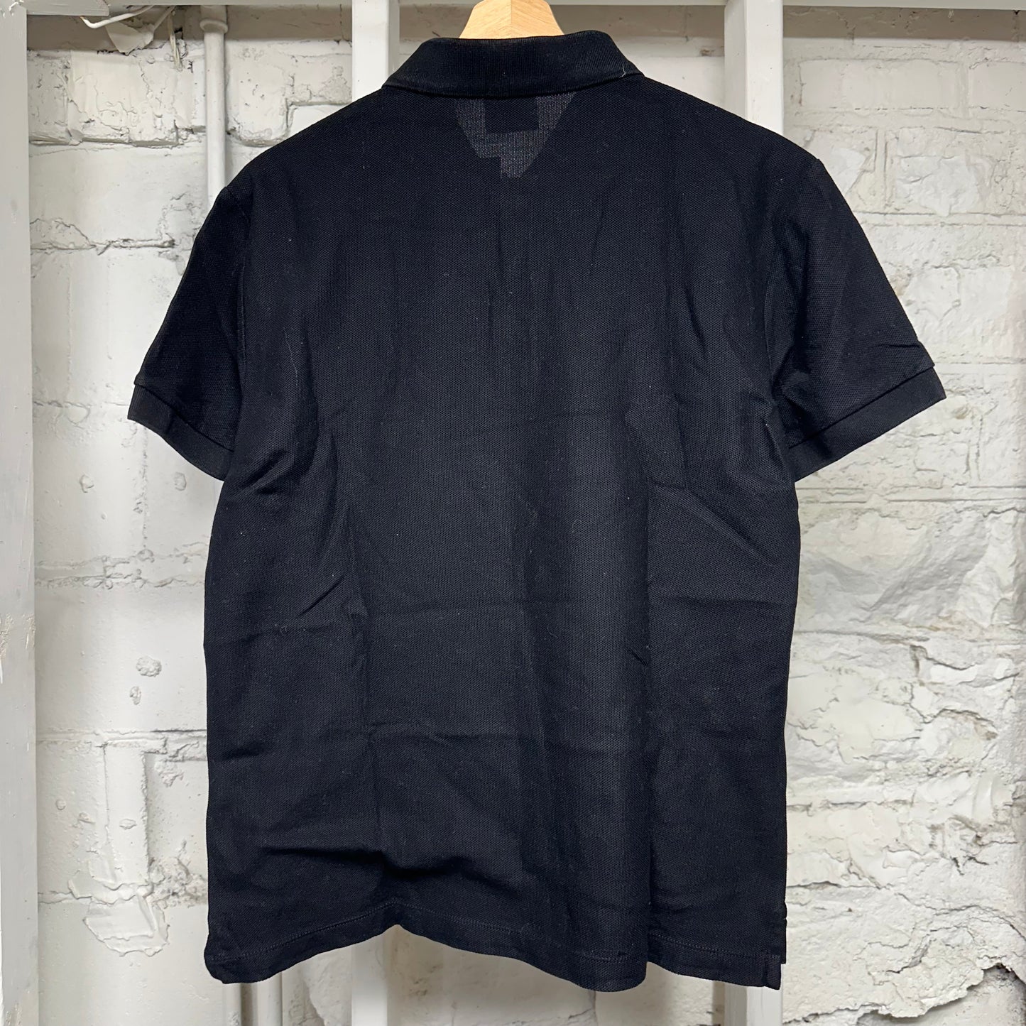Burberry Eddie Pique Polo T-Shirt Black Sz S