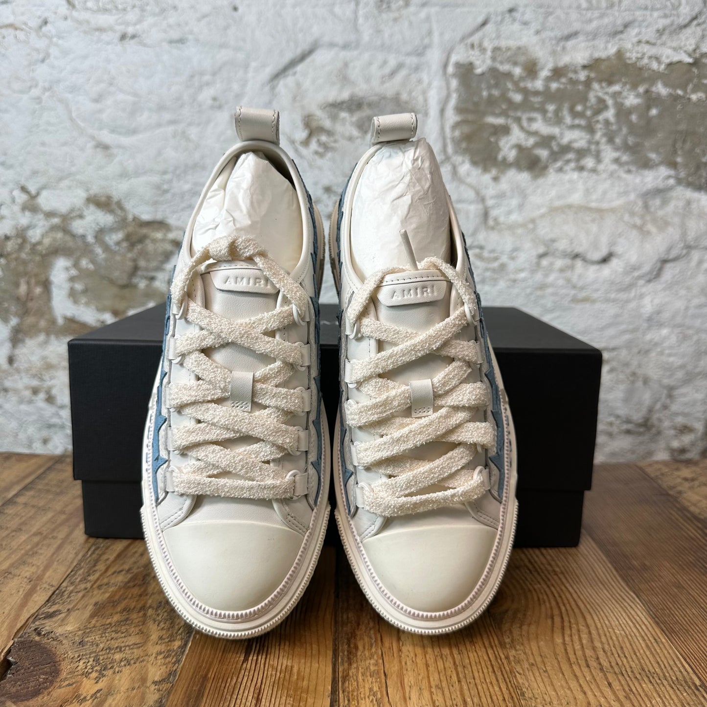 Amiri Blue Stars Court White Cream Sneaker Sz 5 (37)