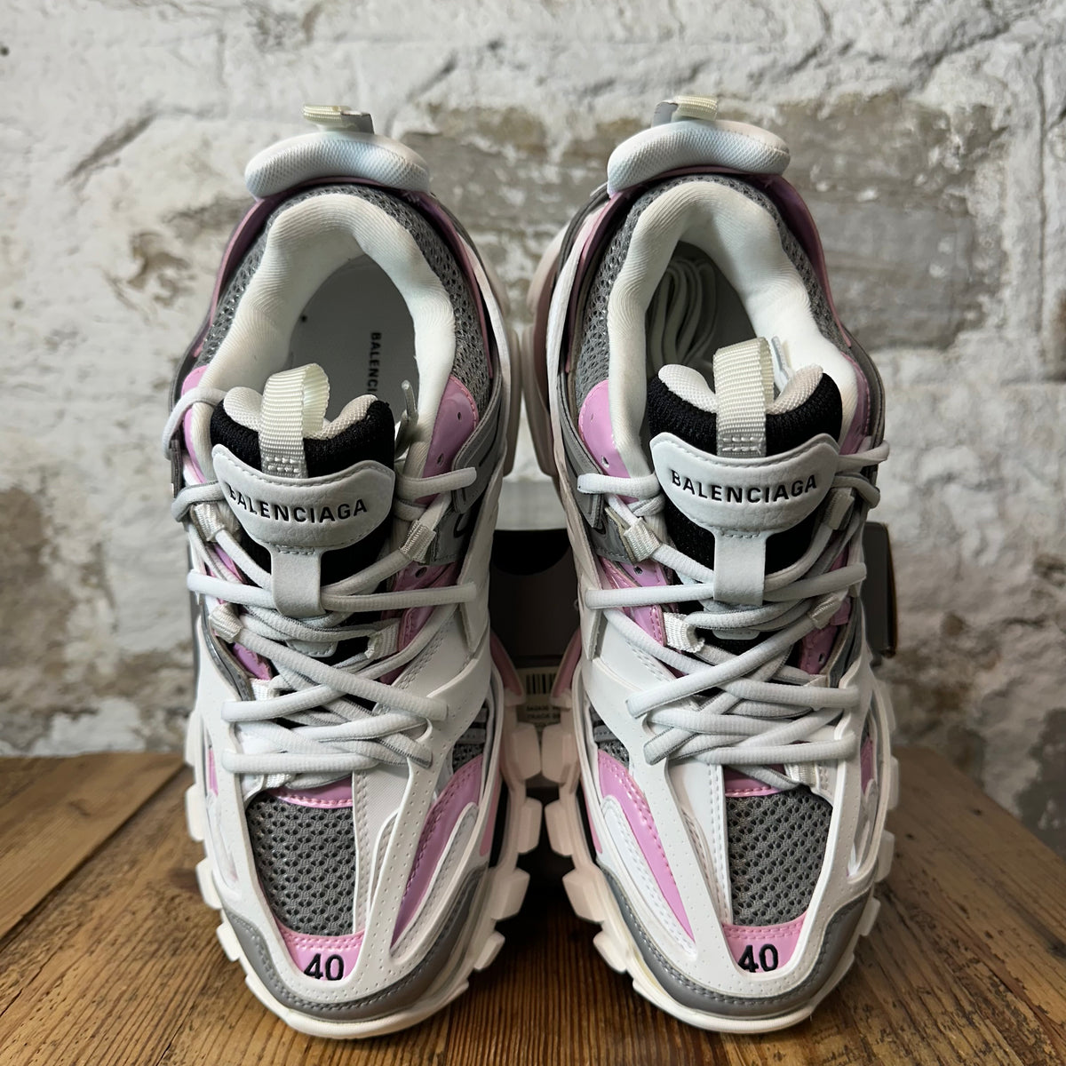 Balenciaga Track Runner Grey White Pink Sneaker Sz 7 (40) DS