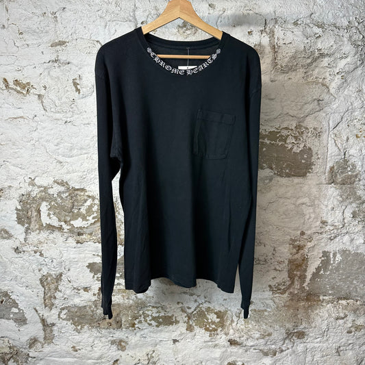 Chrome Hearts Neck Logo L/s Black Sz L
