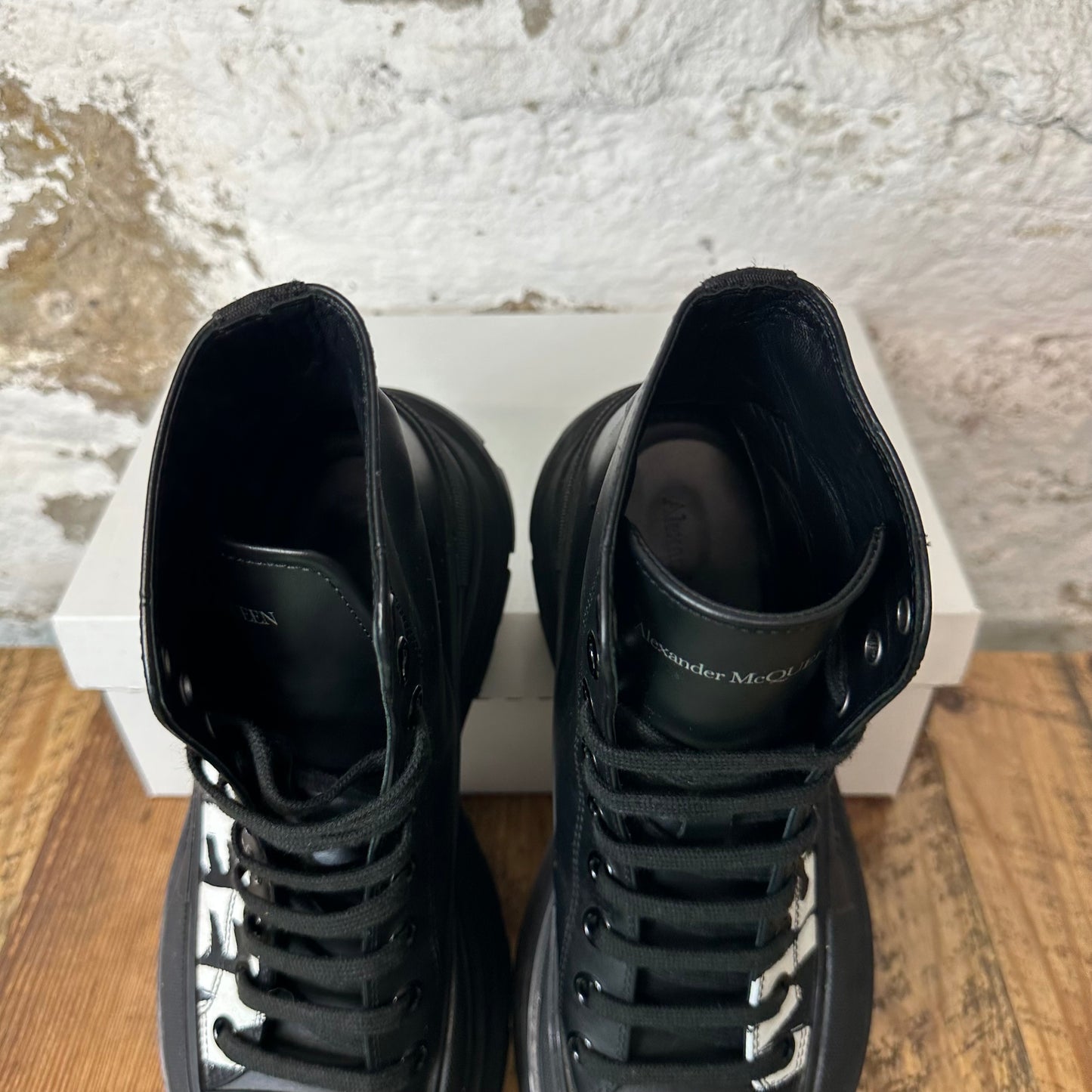 Alexander Mcqueen White Spell Black Tread Boot Sz 8 (41) No Box