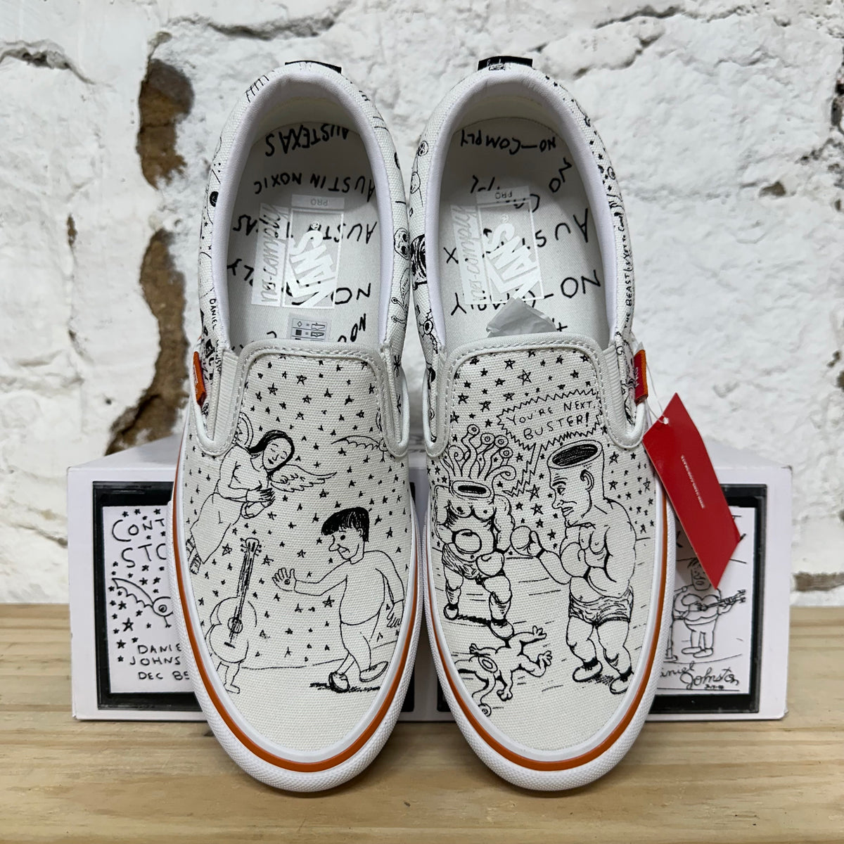 Vans Slip On Pro No Comply Daniel Johnston Sz 9.5 DS
