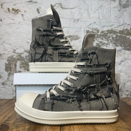 Rick Owens High Slashed Grey Milk Sneaker Sz 10 (43)