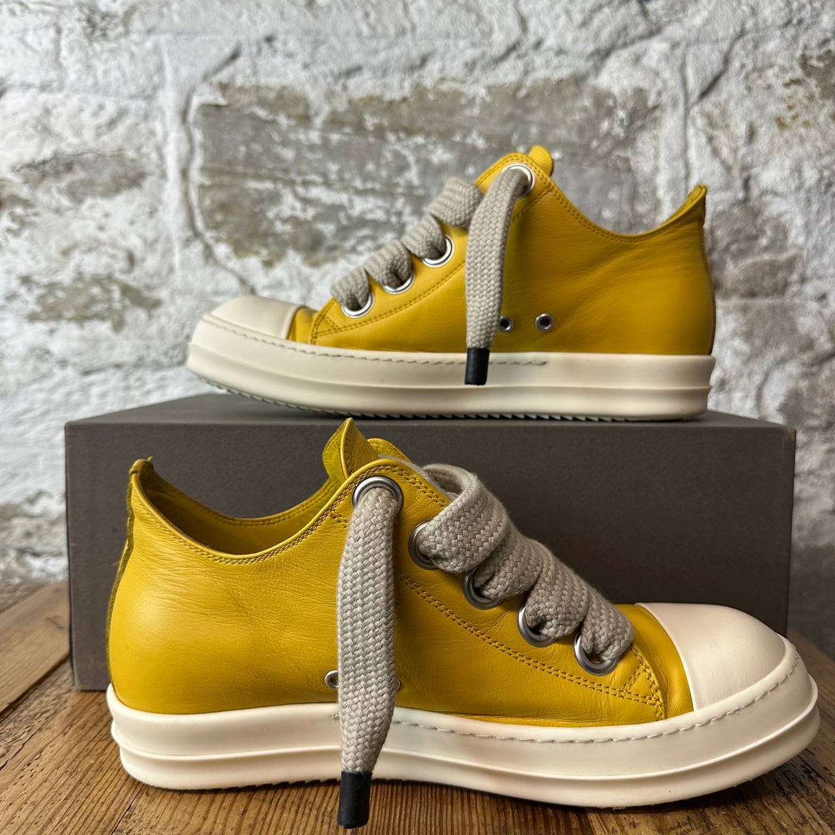 Rick Owens Jumbo Lace Lemon Milk Sneaker Sz 8.5 (41.5)