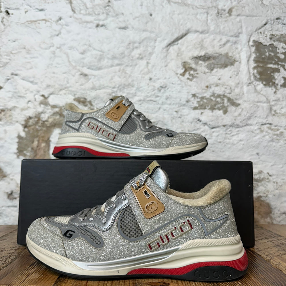 Gucci Ultrapace Silver White Sneaker Sz 5
