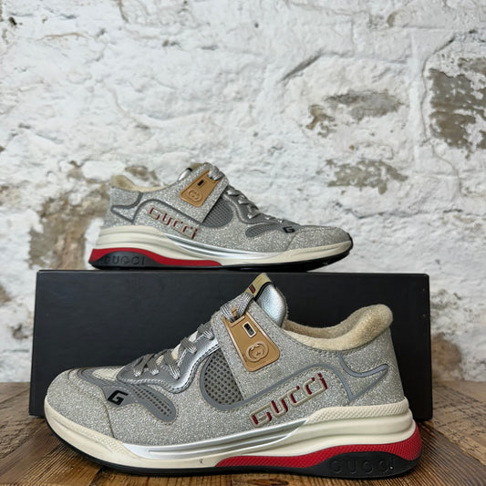 Gucci Ultrapace Silver White Sneaker Sz 5