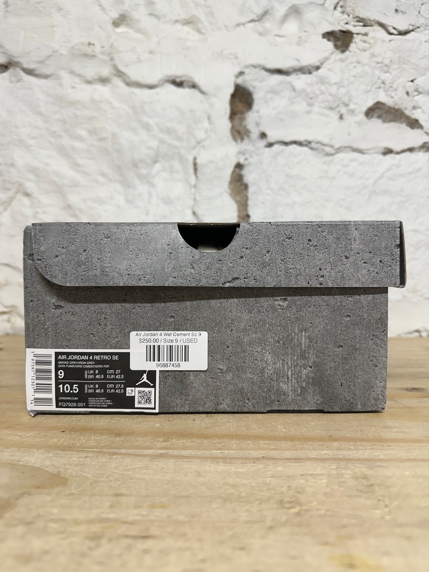 Air Jordan 4 Paris Olympics Wet Cement Sz 9