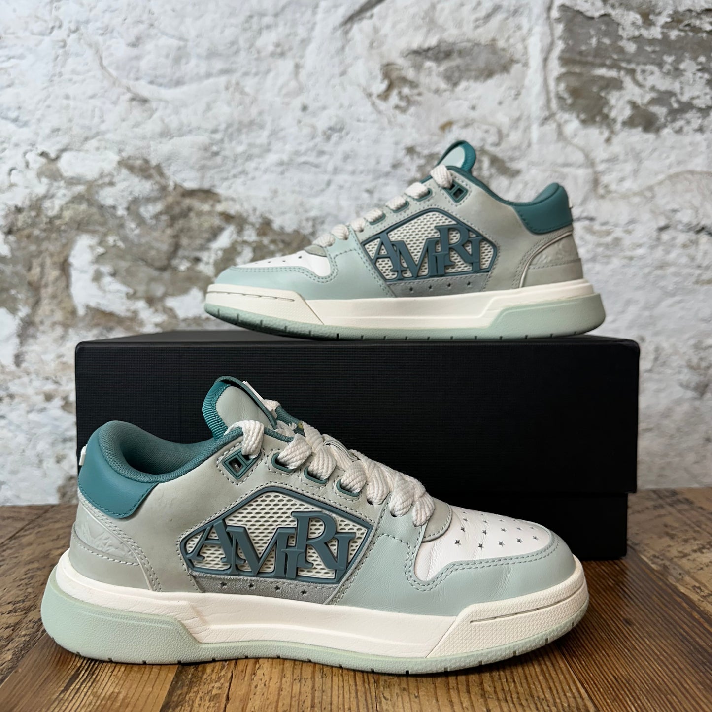 Amiri Classic Logo Spellout Pale Mint Sneaker Sz 4.5 (36)