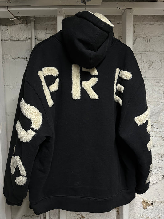 Supreme Fur Lined Zip Up Hoodie Sz XL