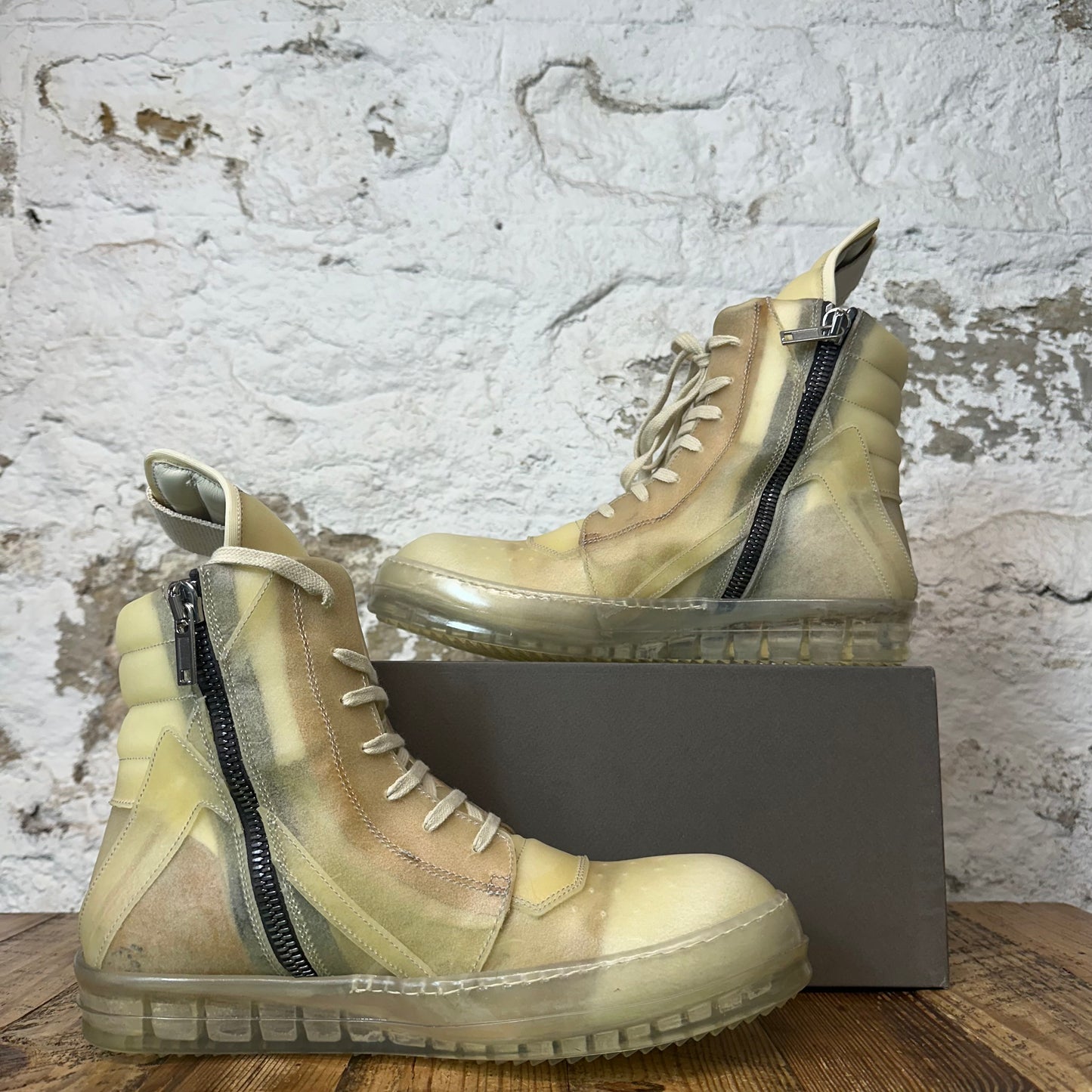 Rick Owens Geobasket Natural Clear Sneaker Sz 10 (43)