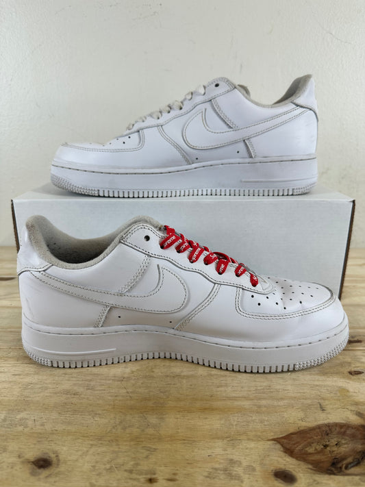 Nike Air Force 1 Low Supreme White Sz 10