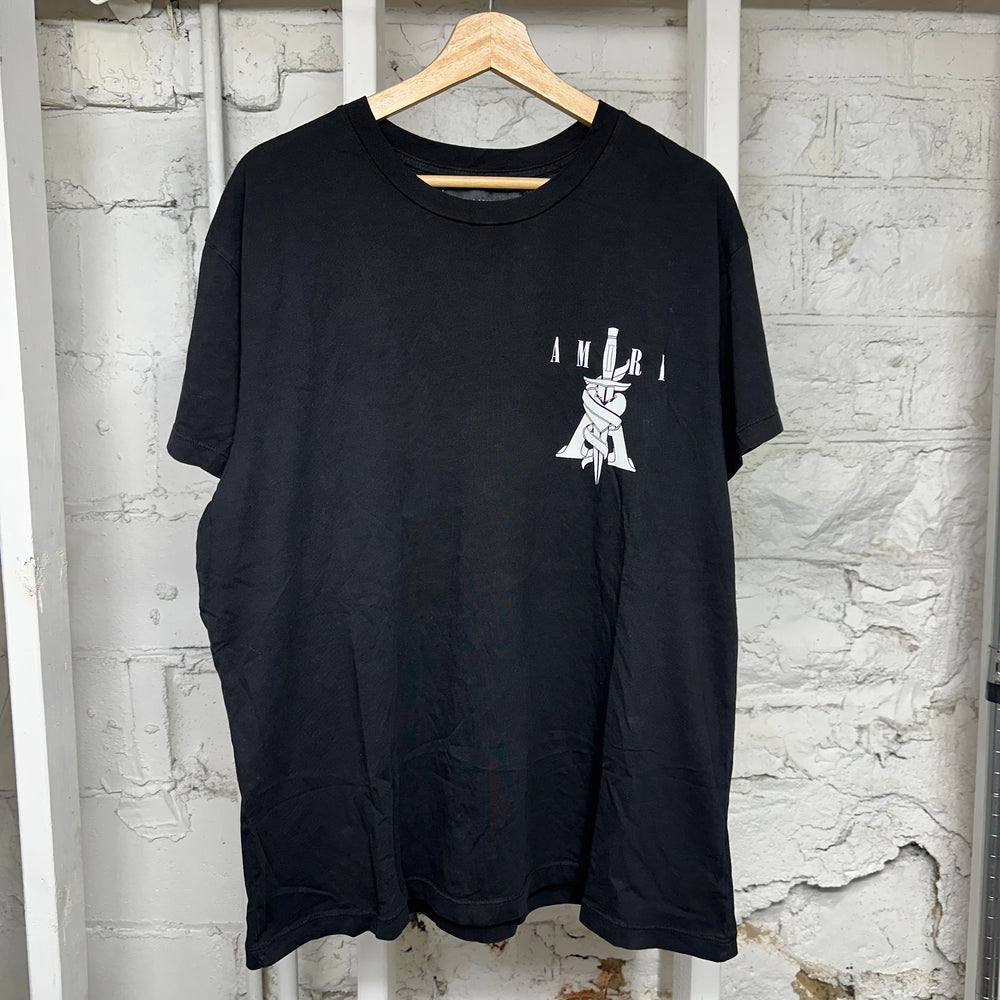 Amiri Sword Logo Black T-Shirt Sz L